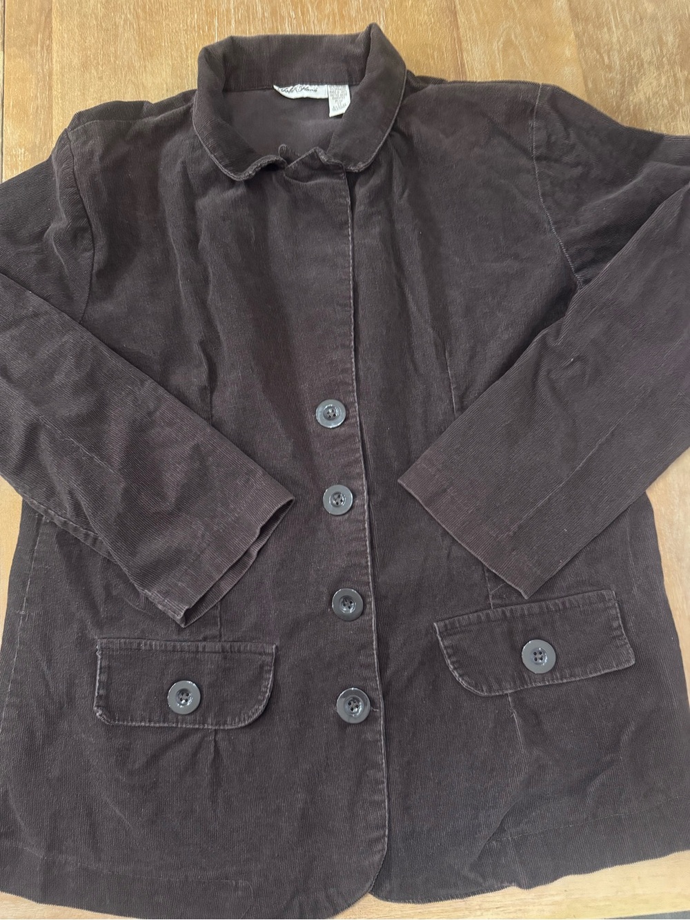 Gold Flava Women's Corduroy Button-Front Blazer Jacket - Dark Brown